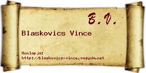 Blaskovics Vince névjegykártya